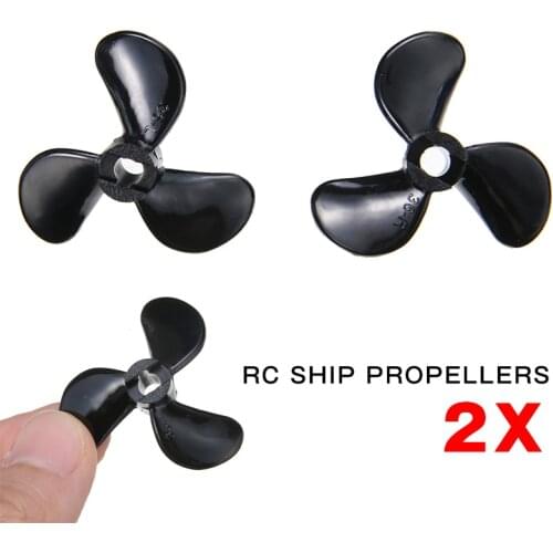 Mayitr 2Pcs Plastic 3 Blades Boat Propellers 4mm Hole Diameter for Electric RC Ship Boat Accessories