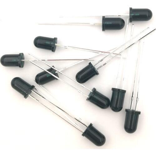 MCIGICM 100pcs LED 5mm 940nm IR Receiving Diode Round Tube Light
