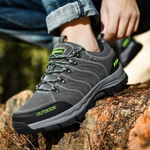 Men Non-Slip Outdoor Hiking Shoes Size 39-48 Hot Sale Leather Shoes Men Comfortable Durable Sneakers Mens Casual Shoes Tenis