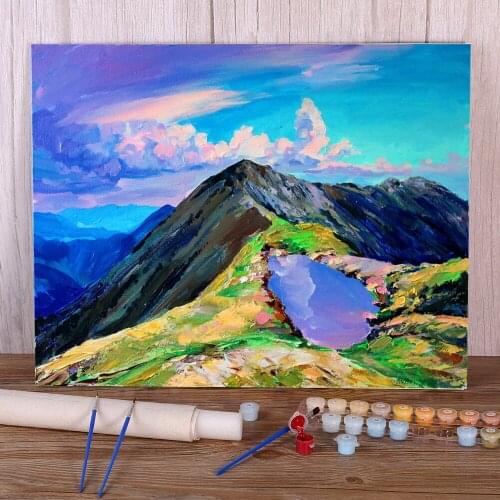 Landscape Little Lake DIY Paint By Numbers Kit Oil Paints 40*50 Picture By Numbers Photo Loft Picture For Children Handiwork