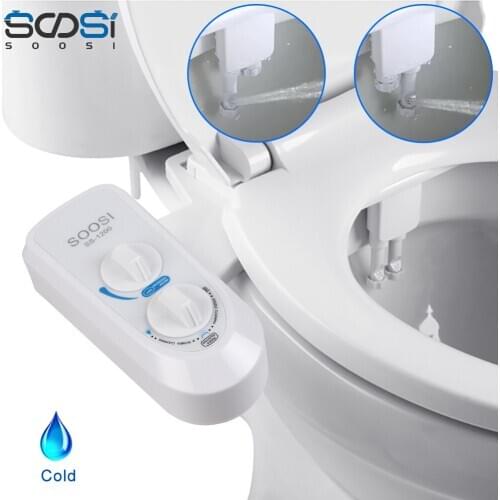 Bidet Attachment Non-Electric Bidet Toilet Seat Self-Cleaning Dual Nozzle-Fresh Water Bidet Sprayer Mechanical Muslim Washing