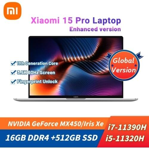 Xiaomi Laptop Pro 15 Enhanced Edition i7-11390H/i5-11320H 16GB DDR4+512GB SSD Notebook 3.5K E4 OLED Screen Home Office Computer