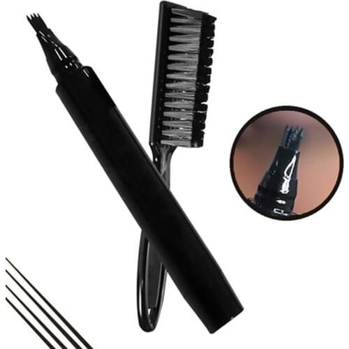 New Hot sale Beard Pen Beard Filler Pencil And Brush Beard Enhancer Waterproof Moustache Coloring Shaping Tools Hair Pencil