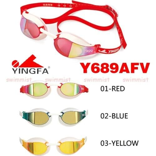 NEW YINGFA Y689AFV PROFESSIONAL SWIMMING GOGGLES COMPETITION TRAINING RACING ANTI-FOG UV PROTECTION BLACK BLUE ORANGE YELLOW
