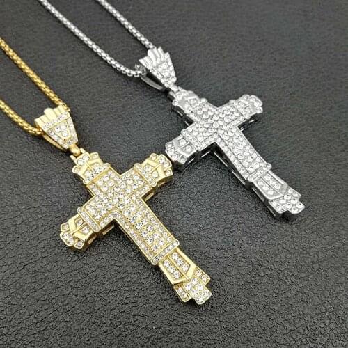 High Quality Popular Men women Jesus Cross Necklace New Design Chain necklace Stainless Steel Pendants