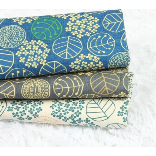 Half Yard Thicken Cotton Fabric With Tree Leaves Print Handmade DIY Bag Garment Decoration Material 100% Cotton CR-1037
