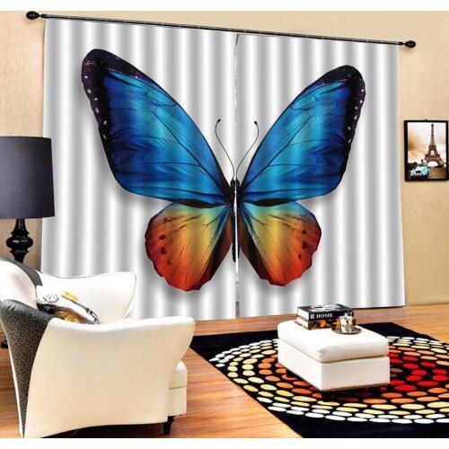 Butterfly curtains Luxury Blackout 3D Window Curtains For Living Room Bedroom Decoration curtains