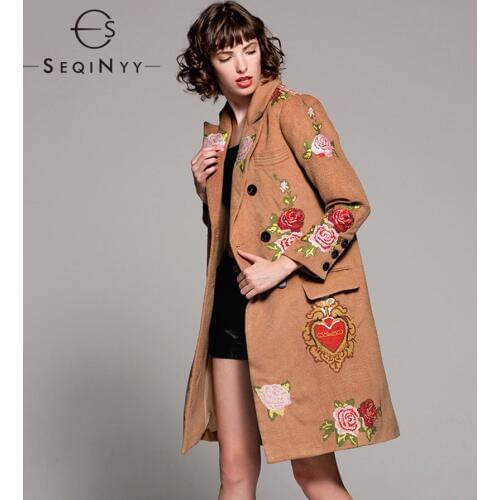 Женские шерстяные пальто SEQINYY China At AliExpress