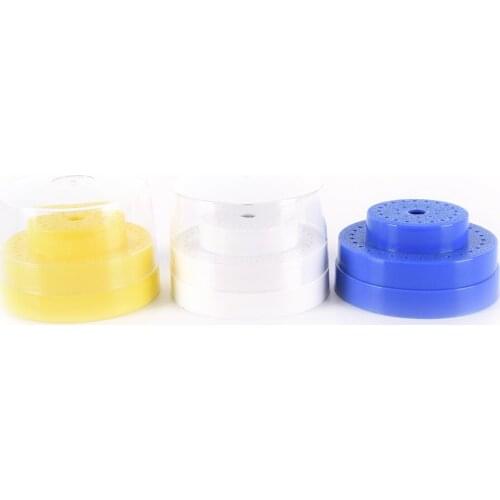 Lovely Plastic 60 Holes Slots Round Bur Holder Burs Block Case Box Diamond Bur Grinding Head Holder Blue Dental Lab Instrument