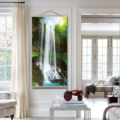 Scandinavian Travel Scenery Canvas Painting Mountain Waterfall Canvas Wall Art Posters Print Picture Decorative canvas paintings