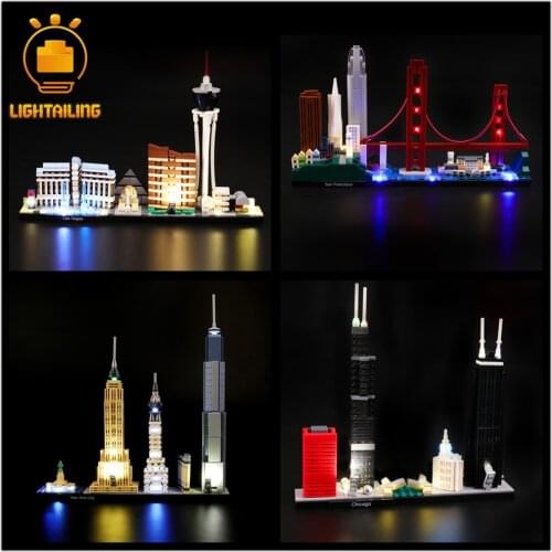 LIGHTAILING LED Light Kit ONLY For Architecture skyline Paris / Shanhai Compatible With 21039/21044/21028/21030/21032/21042