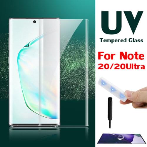 3pcs/set UV Glass Film for Samsung Note 20 Ultra Full Cover Liquid UV Tempered Glass Screen Protector for Galaxy Note 20+ Ultra