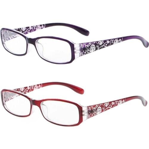 Women Reading Glasses Fashion Flower Print Resin Lady Presbyopic Anti Blue Rays Eyeglasses Antifatigue Computer Eyewear+1.0~+4.0