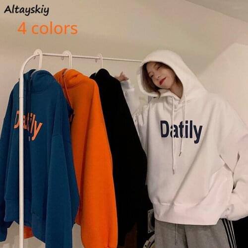 Sweatshirts Women Loose 4 Colors Letter Student Ulzzang Streetwear Friends Chic Simple Casual Comfortable Female Hipster Spring