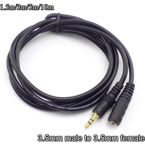 1.5/3/5/10M 3.5mm Stereo Male to Female Audio Extension Cable Cord for Headphone TV Computer Laptop MP3/MP4 Earphone L19