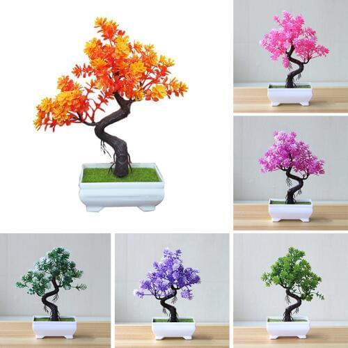 1Pc Fashion Artificial Potted Tree Bonsai Simulation Plant Table Centerpieces Artificial Plants Home Decor garden decoration