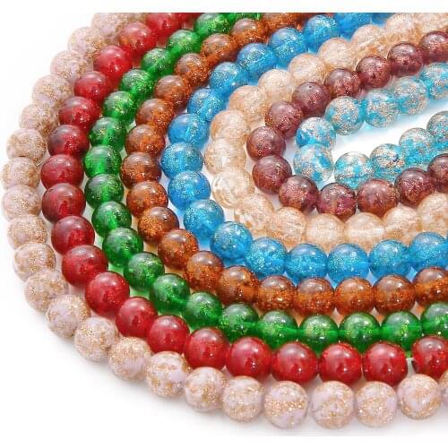 New 10pcs Round 8/10/12mm Handmade Lampwork Glass Loose Beads for Jewelry Bracelets and Necklace Making DIY Crafts Findings