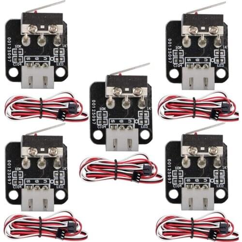 5Pcs 3Pin for End Stop Limit Switch with Cables,3D Printer Limit Switchs,Mechanical Endstop Switch Module for CR 10