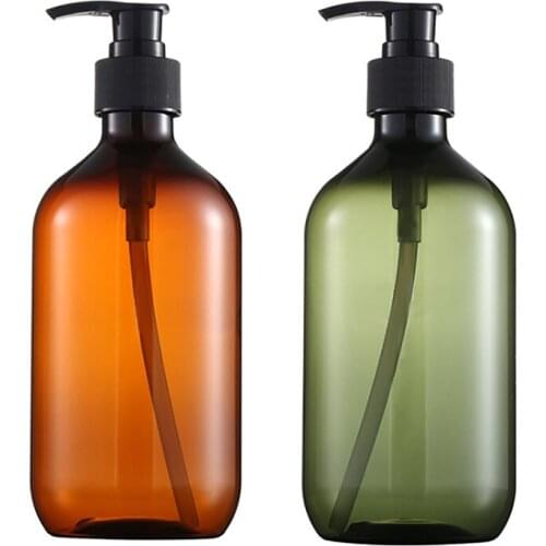 500ml Amber Empty Lotion Container Foam Pressed Pump Shampoo Bottle Portable Shower Gel Organize Container 8
