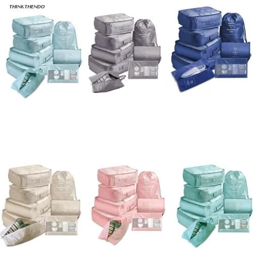 8 Pcs Travel Organizer Storage Bags Waterproof Portable Luggage Suitcase Packing Case Clothes Shoe Tidy Pouch