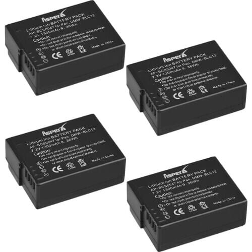 4Pcs DMW-BLC12 Battery BLC12PP BLC12E BLC12 Batteries For Panasonic Lumix DMC-FZ200 DMC FZ200 G5 G6 GH2 BTC6 DMW-BTC6 DMC-GH2