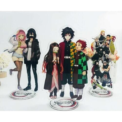 Anime Demon Slayer Keychain Kimetsu no Yaiba Kamado Tanjirou Two-sided Acrylic Stand Cartoon Figure Ornament Souvenir Jewelry