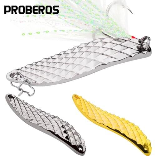 1pc Spinner Spoon Fishing Lure Silver/Gold Hard Metal Jigging Bass Baits with Feather Hook Trout Baits Artificial Wobbler