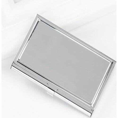 Blank DIY Stainless Steel Metal Business Name Credit ID Card Pocket Case Box Keeper Holder