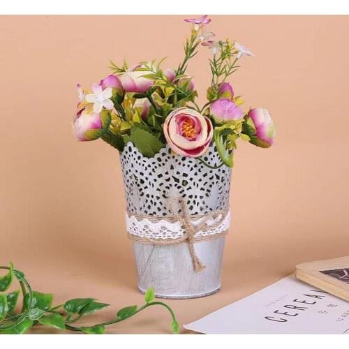 Flower Pot Lace Floral Iron Beautiful Plant Decor Retro Flower Holder for Yard Garden Pots Fashion Planters Supplies