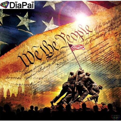 DiaPai 5D DIY Diamond Painting 100% Full Square/Round Drill "Banner man writing" Diamond Embroidery Cross Stitch 3D Decor A21532