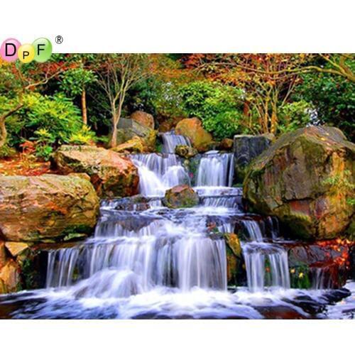 DPF diamond painting cross stitch Step river DIY full square diamond embroidery mosaic home decor gifts kits handwork scenery