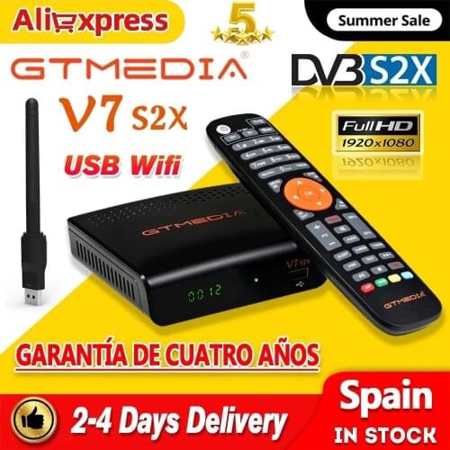 GTMEDIA V7 PLUS Set Top Box 1080P Full HD DVB-S/S2+T/T2 Support H.265 AVS+ and PowerVu DRE & Biss key
