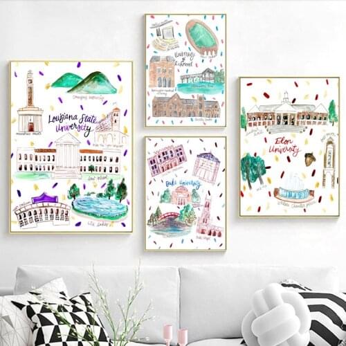 University Map Education Abstract Baby Wall Art Canvas Painting Nordic Posters And Prints Wall Pictures For Living Room Decor