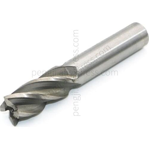 End Mill 9/16" Cutting Dia 1/2" Shank 4 Flute HSS End Mill Drill Bit, CNC End Mill Cutter for Wood, Aluminum, Steel,Foam,Plastic