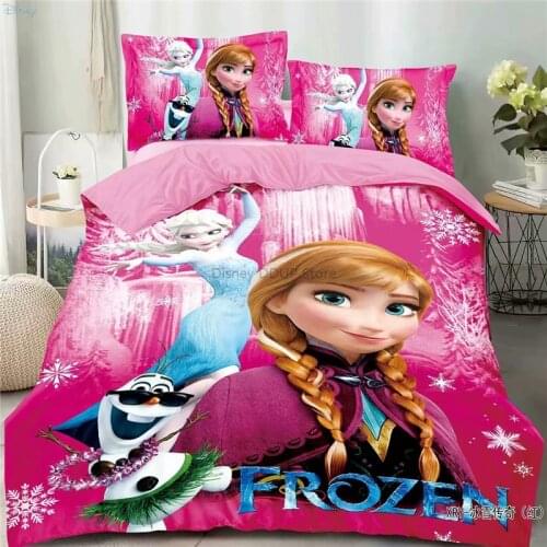 Red Anna Elsa Disney Snow White Cinderella Aurora Princess Frozen Bedding Set Duvet Cover Sheet Pillowcase 3d Spider Man Bed Set