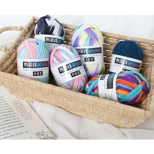 100gX3pcs) woven hook bag cushion carpet line acrylic diy dyed with color and color yarn crochet