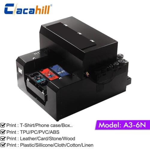 Mobile phone case multi-color printer A3 UV flatbed inkjet type for plastic/leather/ABS/metal/wood printing