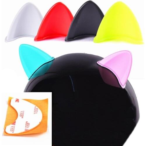 Motorcycle Helmet Cat Ears Cute Electric Car Motocross Stickers Driving Styling Universal Helmet Decoration Accessories