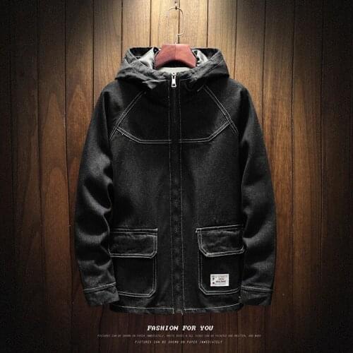 Spring New Cowboy Plus Size 3XL Coat Men Korean Style Male Casual Denim Hooded Jacket Street Style Men Jeans Jacket