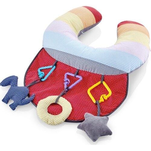 Quirky Educational Pillow Colorful design with your babys interest in çekerken externally rings with colorful figures toy