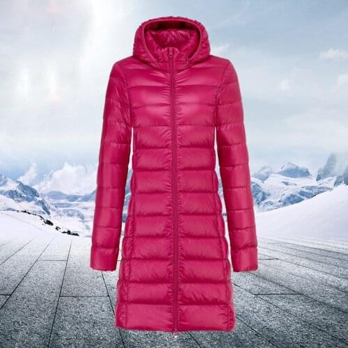 New Winter Women Duck Down Coat Parka Candy Color Jackets Women Long Duck Down Jacket Outwear Ultralight Hooded Coats Overcoat