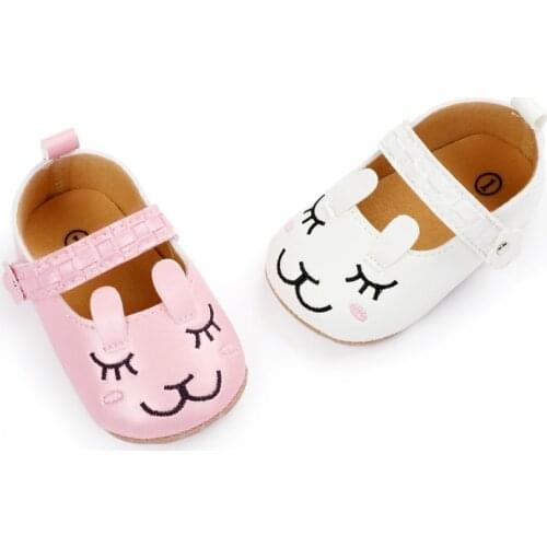 Newborn Baby Girls Shoes Cute Cartoon First Walkers Soft Sole Sneakers Round Toe Flats Infant Toddler Girl Single Prewalkers