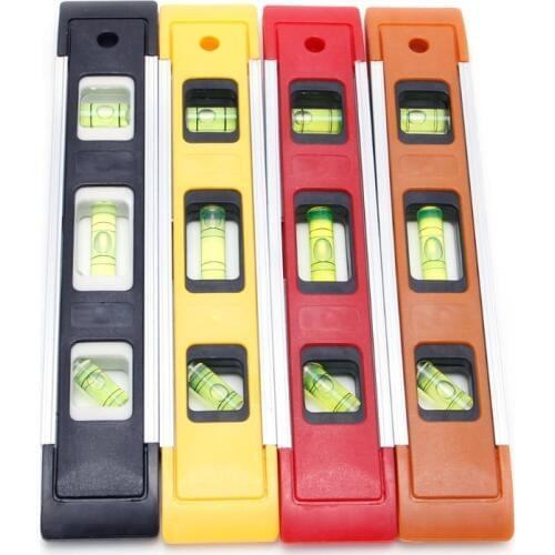 OOTDTY High Precision Spirit Level Magnetic Level Measuring Instrument Level Tool 22.5cm Long Horizontal Ruler 4 Colour