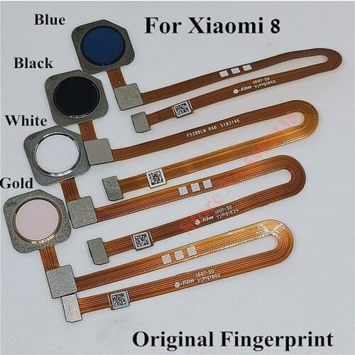 Original Fingerprint Sensor Connector For Xiaomi 8 Mi8 M8 Home button Fingerprint Scanner Sensor unlock Button Flex cable