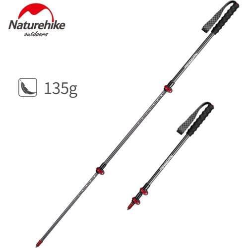 1pcs Naturehike trail running hiking pole carbon fiber Telescopic walking stick 2019 ASIA OUTDOOR AWARD