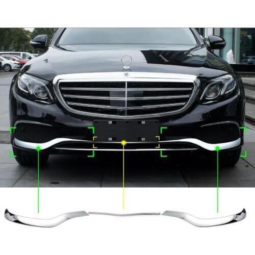 Fit For Mercedes Benz E Class 2016 2017 2018 2019 Car Front Bumper Strips Exterior Car Moldings Styling 3Pcs/set