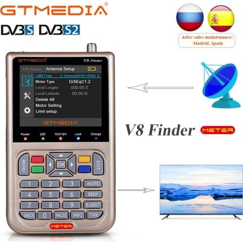 V8 Finder Meter SatFinder Digital Satellite Finder DVBS2/S2X HD 1080P Receptor Signal Receiver Sat Decoder SAT WS-6906 6916 6950