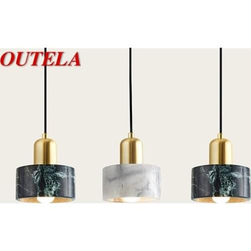 OUTELA Nordic Pendant Light Modern Marble LED Lamp Fixture Decorative For Home Dining Room