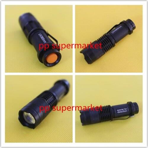 UV purple 365nm LED AA Flashlight Ultraviolet Night fishing Torch Purpke light