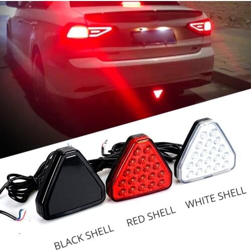 Universal Triangle Style Car Brake Signal Lamp REAR FOG LIGHT Rear Third Brake Lamp DRL For JDM BBA